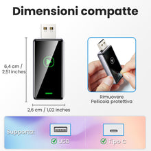 Carica l'immagine nel visualizzatore di Gallery, S1 Adattatore CarPlay Wireless per iPhone, Converte cablato in Wireless, Plug and Play, Compatibile con USB e Type-C, Ca