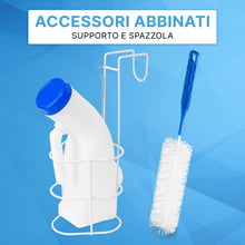 Carica l'immagine nel visualizzatore di Gallery, ARNOMED Bottiglia per urina per donne e uomini 1000ml, orinatoio con coperchio e attacco aggiuntivo, bottiglia per urina