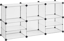 Carica l'immagine nel visualizzatore di Gallery, SONGMICS Scaffale a 9 Scomparti, Organizzatore Modulare, Scarpiera, Scomparto 30 x 40 x 30 cm, 30 x 40 x 15 cm, Soggiorno, Camera da Letto, Studio, con Martello di Gomma e Ferro, Bianco LPC36W