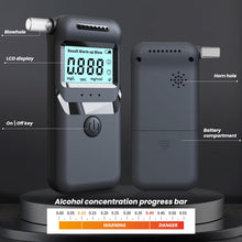 Carica l'immagine nel visualizzatore di Gallery, Hazxh Etilometro Portatile Certificato per Alcol Test, Misuratore di Alcol Professionale Digitale, Sensore Semiconduttore, Display LCDigitale, Misurazione Rapida e Accurata, con 20 Beccucci