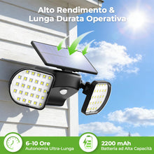Carica l'immagine nel visualizzatore di Gallery, OUSFOT Faretto LED da Esterno Solare 56 LED 2200 mAh