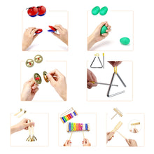 Carica l'immagine nel visualizzatore di Gallery, Strumenti Musicali per Bambini, Ulifeme 24 Pezzi Set Strumenti Musicali Percussioni Giocattolos in Legno, Giochi Musical