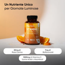 Carica l'immagine nel visualizzatore di Gallery, Vitamina C 1000mg e Rosa Canina, 180 Compresse Vegane, 1 al Giorno, 6 Mesi