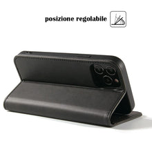 Carica l'immagine nel visualizzatore di Gallery, Mixroom - Custodia Cover Case a Libro Nero Per iPhone 13 Con Stand In Ecopelle Chiusura magnetica Formato Portafoglio Pa
