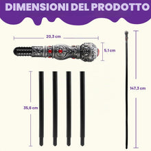 Carica l'immagine nel visualizzatore di Gallery, Spooktacular Creations Accessorio per costume da vampiro, elegante bastone da passeggio argentato, stile vintage, per ad