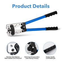 Carica l'immagine nel visualizzatore di Gallery, Pinza Crimpatrice Capicorda, Pinza Cavi Capicorda Elettrici Batteria, Strumento per Crimpare Fili Elettrico Capicorda, C