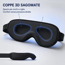 Carica l'immagine nel visualizzatore di Gallery, Mascherina per Dormire 3D Oscurante, Pressione Zero, Nero