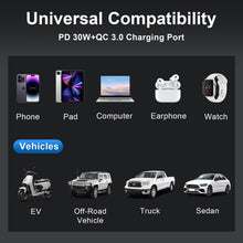 Carica l'immagine nel visualizzatore di Gallery, Caricatore Auto USB C 30W a Ricarica Rapida PD 30W e QC 3.0 18W