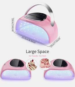 Soulpala 180W Lampada Unghie professionale UV LED 48pcs Luce UV LED per Gel Portatile Fornetto Unghie unghie Strumenti per Manicure/Pedicure 4 Timer Preimpostati,Sensore Automatico, Curare Rapidamente UV Gel
