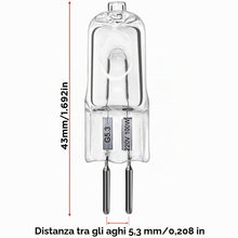 Carica l'immagine nel visualizzatore di Gallery, Lampadine alogene G5.3, lampadina 220 V 100 W Lampadina a capsula trasparente a 2 pin, lampadine dimmerabili a luce bian