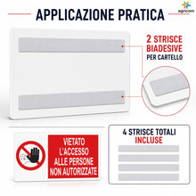 Carica l'immagine nel visualizzatore di Gallery, AGRICOM Cartello Divieto di Accesso – Vietato l’Accesso alle Persone Non Autorizzate | Kit 2 Cartelli 17 x 9,5 cm in Pol