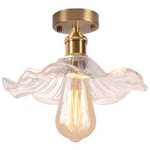 Carica l'immagine nel visualizzatore di Gallery, Lampada da Soffitto in Vetro, Vintage Creatività Fiore Plafoniera, E27 Illuminazione a Soffitto, Lampadario a Sospension