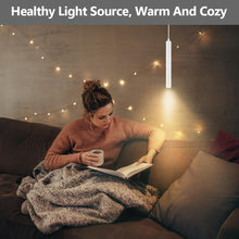 Carica l'immagine nel visualizzatore di Gallery, HOTUT LED Lungo Lampada A Sospensione, 2 Pezzi Lampada a Sospensione Comodino Camera da Letto 30cm a cilindro Bianco Per