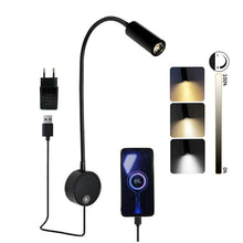 Carica l'immagine nel visualizzatore di Gallery, Lampada da Lettura con 360° Braccio Flessibile con Spina e Touch Interruttore, Dimmerabile Lampada a Collo di Cigno LED 