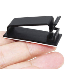 Carica l'immagine nel visualizzatore di Gallery, SOULWIT® 50 pezzi Autoadesivo Clip Cavo, Fermacavi Supporto Organizer la Gestione dei cavi per TV, PC, laptop, cavo Ethe