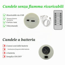 Carica l'immagine nel visualizzatore di Gallery, SoulBay Tea Light Candele, 12 pezzi Candele LED Ricaricabili con Telecomando e Timer, Candele Elettriche Finte Fiamma Ef