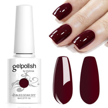 Carica l'immagine nel visualizzatore di Gallery, Vishine Smalto gel bordeaux 8 ml per nail art e manicure fai da te