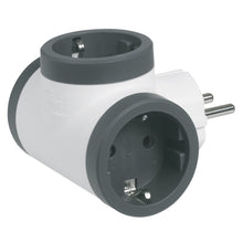 Carica l'immagine nel visualizzatore di Gallery, Bticino Legrand LG-694520 Multi Adattatore Presa Tripla, 3 Prese Schuko Standard Tedesco, Spina Grande 16A, Presa multip