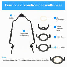 Carica l'immagine nel visualizzatore di Gallery, PATIKIL 8 9 10 11" Lampada Arpa Kit con Finestra, Regolabile Lampada Paralume Staffa Supporto con 3/8 IP E14 E26 E27 Lig