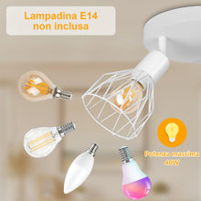 Carica l'immagine nel visualizzatore di Gallery, Faretto da Soffitto LED 3 Luci E14 Rotonda, Bianco
