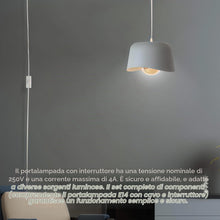 Carica l'immagine nel visualizzatore di Gallery, 4 portalampada E14 con interruttore, attacco E14 con cavo da 3,5 m, per lampada a sospensione, plafoniera, lampade fai d