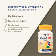 Carica l'immagine nel visualizzatore di Gallery, LongLife® Vitamin D 2000 | Vitamina D3 naturale in olio EVO | Alto dosaggio | Difese immunitarie, salute di ossa e denti