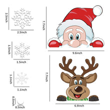 Carica l'immagine nel visualizzatore di Gallery, DERAYEE Adesivi per Finestre di Natale,6 Fogli Vetrofanie Natalizie Removibili,Renna Babbo Fiocchi di Neve Decorazioni per Casa
