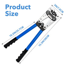 Carica l'immagine nel visualizzatore di Gallery, Pinza Crimpatrice Capicorda, Pinza Cavi Capicorda Elettrici Batteria, Strumento per Crimpare Fili Elettrico Capicorda, C