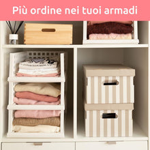 Carica l'immagine nel visualizzatore di Gallery, Compactor SLIDER Organizer Armadio con Cassettino Estraibile, Set da 4 Scaffali Modulabili Regolabili in Plastica BPA Free per Vestiti, Armadi, Bagno, Bianco, Taglia Maxi (34 x 45 x 18 cm)