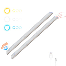 Carica l'immagine nel visualizzatore di Gallery, Luce Armadio LED con Sensore Ricaricabile, Barra LED Magnetica a 3 Tonalità, Intensità Regolabile Dimmerabile per Illumi