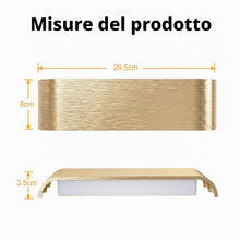 Carica l'immagine nel visualizzatore di Gallery, OOWOLF 29.5CM Applique da Parete Interna 2 Pezzi, Temperatura di Colore Regolabile, 18W Alluminio Effetto Spazzolato – L