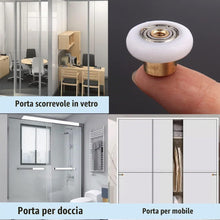 Carica l'immagine nel visualizzatore di Gallery, Linwnil 4 x rulli di ricambio per porta doccia, 19 mm di diametro (19mm)