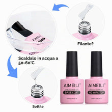 Carica l'immagine nel visualizzatore di Gallery, AIMEILI Base e Top Coat Smalto Semipermanente per Unghie in Gel 2 x 10 ml