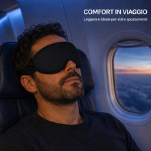 Carica l'immagine nel visualizzatore di Gallery, Mascherina per Dormire 3D Oscurante, Pressione Zero, Nero