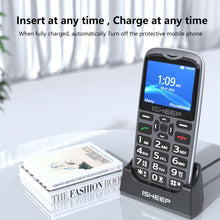 Carica l'immagine nel visualizzatore di Gallery, ISHEEP Telefono cellulare quad-band, gsm, tasti grandi per anziani, sbloccato, senza sim inclusa,D210 nero