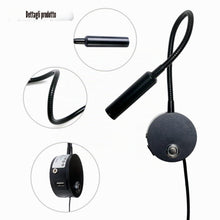 Carica l'immagine nel visualizzatore di Gallery, Lampada da Lettura con 360° Braccio Flessibile con Spina e Touch Interruttore, Dimmerabile Lampada a Collo di Cigno LED 
