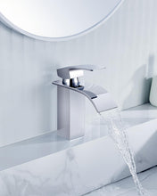 Carica l'immagine nel visualizzatore di Gallery, ANYCEE Rubinetto Bagno Lavabo a Cascata, Miscelatore Lavabo Bagno con Altezza Bocca 8,5cm, Miscelatore Lavabo a Cascata con Acqua Calda e Fredda