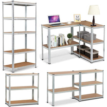 Carica l&#39;immagine nel visualizzatore di Gallery, Yaheetech Scaffale/Scaffalatura da Garage 180 x 90x 40 cm Metallo Zincato a 5 Ripiani Salvaspazio Mensola Angolare per Cucina Magazzino Negozio