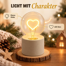 Carica l'immagine nel visualizzatore di Gallery, MIJOMA Lampada da tavolo a LED con lampadina, luce d'atmosfera con base in cemento, funzionamento a batteria, luce decor