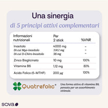 Carica l'immagine nel visualizzatore di Gallery, Myo Inositolo e D Chiro Inositolo 4000 mg, Zinco, B6 e B9 – Ovastart – SOVA