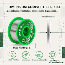 Carica l'immagine nel visualizzatore di Gallery, 1 Rotolo Stagno Per Saldare 60/40 Con Flussante 1 Mm 20 G Argento Per Elettronica