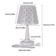 Carica l'immagine nel visualizzatore di Gallery, Bianco Lampada da tavolo, con interruttore, E27 lampada da comodino, paralume in metallo, lampada da tavolo a led, adatt