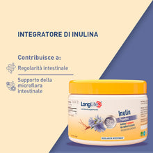 Carica l'immagine nel visualizzatore di Gallery, LongLife® Inulin Powder | Inulina da radice di cicoria | Regolarità intestinale | Fibra solubile | Benessere flora batte