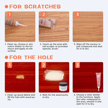 Carica l'immagine nel visualizzatore di Gallery, Kit Riparazione Legno Stucco, Kit Riparazione in Laminato Pasta Mastice per Laminato Gelentea Graffi Colori per Legno Ri