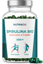 Carica l&#39;immagine nel visualizzatore di Gallery, Spirulina Biologica | 500 Compresse Bio da 500 mg Pure Senza Eccipienti | 15...