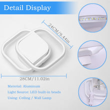 Carica l'immagine nel visualizzatore di Gallery, Lampadario LED Soffitto, 24W 2520LM Plafoniera Moderna Quadrata Bianca in Acrilico, per Soggiorno, Cucina, Bagno, Luce b