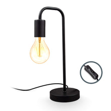 Carica l'immagine nel visualizzatore di Gallery, B.K.Licht, Lampada da tavolo retrò, attacco per lampadina E27 non inclusa, interruttore sul cavo, abat-jour da comodino 