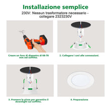 Carica l'immagine nel visualizzatore di Gallery, Faretti LED da Incasso per Cartongesso Dimmerabile 230 V 7 W 68 mm - 78 mm