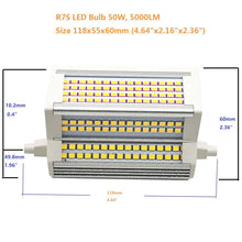 Carica l'immagine nel visualizzatore di Gallery, QLEE Lampadina LED R7S 50W Luce calda Dimmerabile 3000k Doppio attacco J118 Tipo J 118 mm 118mm Proiettore a LED 5000LM 