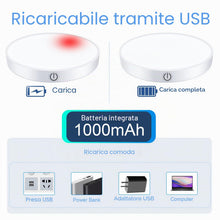Carica l'immagine nel visualizzatore di Gallery, Ferswe luce armadio LED, 3000K ricaricabile con batteria grande da 1000 mAh, luci da attaccare per armadio, armadio, sca
